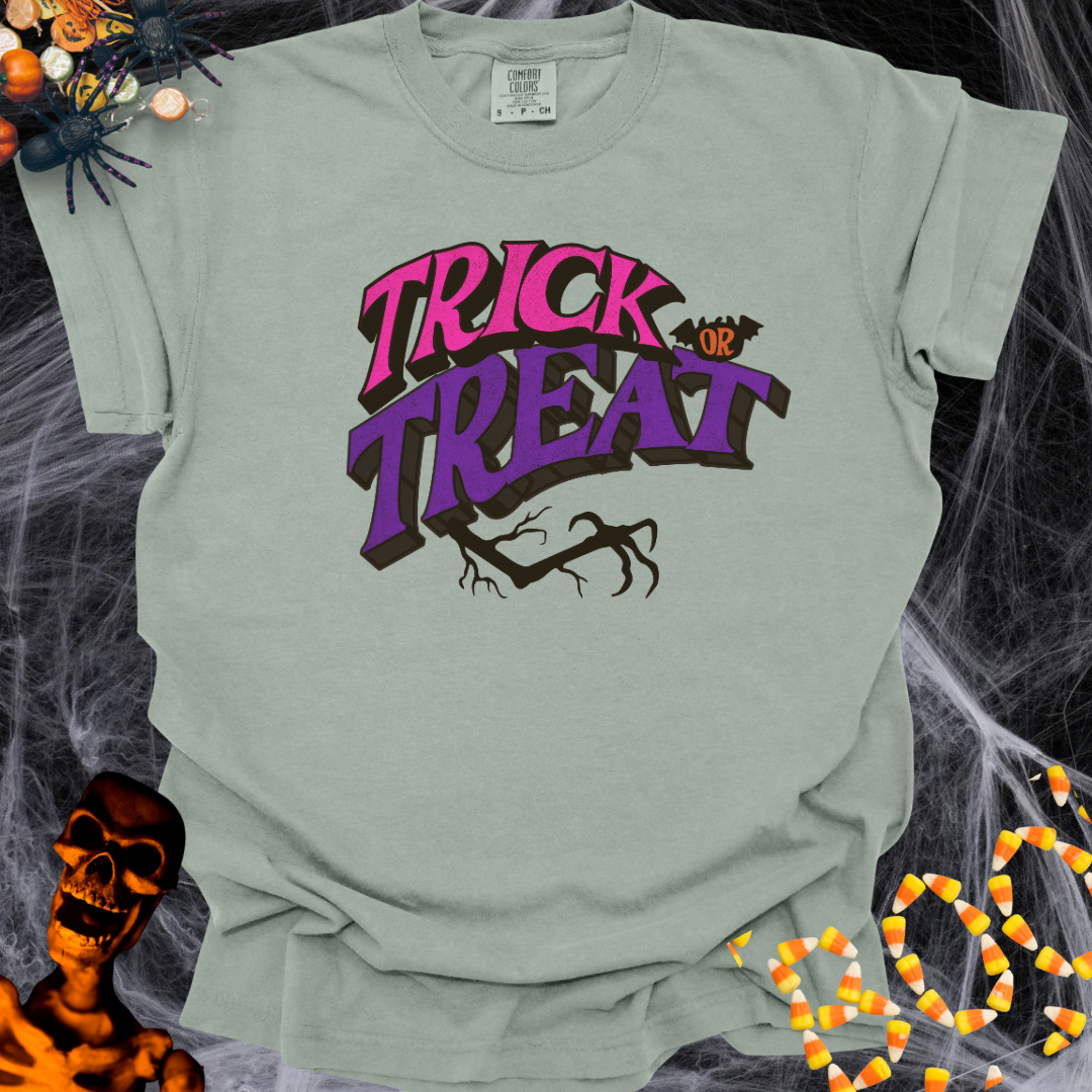 Trick or Treat Tee - Pink & Purple