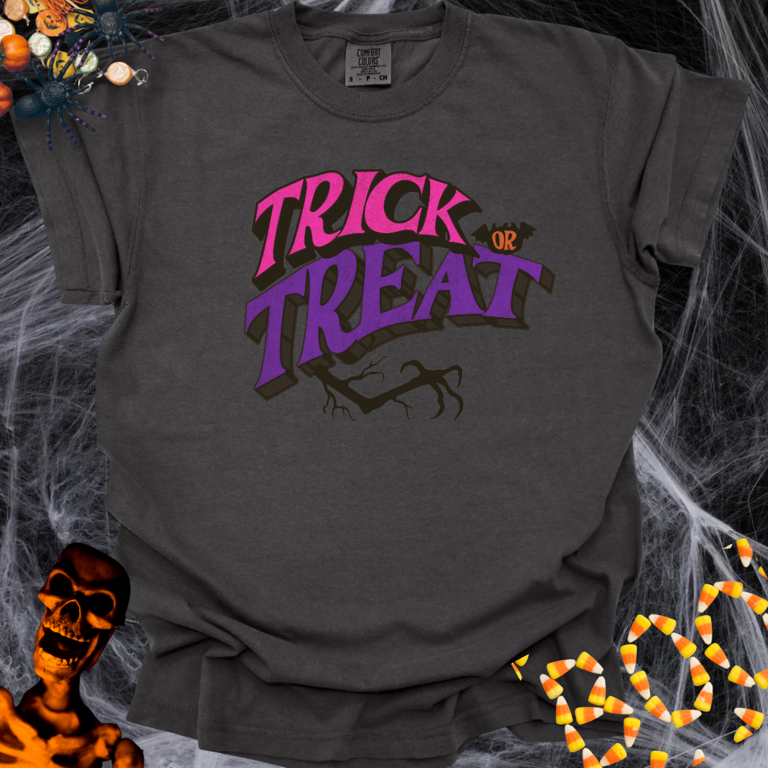 Trick or Treat Tee - Pink & Purple