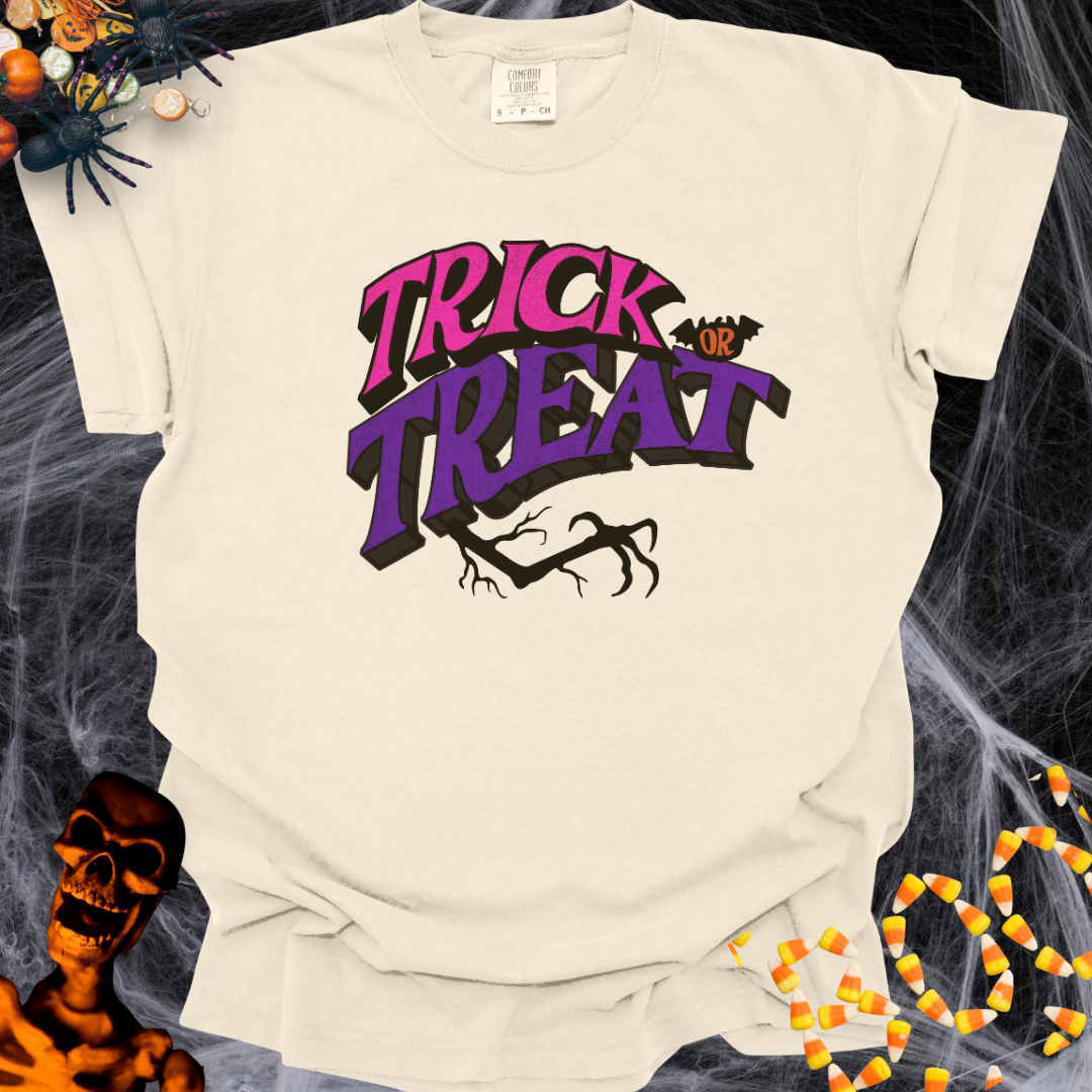 Trick or Treat Tee - Pink & Purple